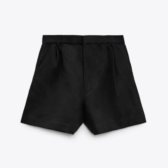 NWT Zara Linen Blend Black Shorts size XS - Picture 8 of 10